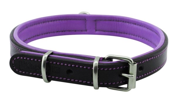 purple black leather collar
